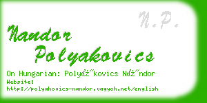 nandor polyakovics business card